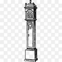 钟表大本钟剪贴画-欧式手绘大本钟