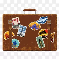 手提箱旅行行李插图.卡通行李箱