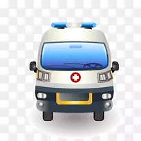 救护车图标-卡通手绘救护车