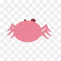 螃蟹卡通动物插图-动物卡通蟹