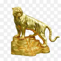 狮虎雕塑-老虎