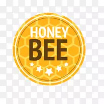 蜜蜂蜂巢-圆形蜂巢蜂蜜标签