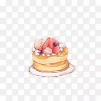 草莓奶油蛋糕牛奶玉米饼-可爱的草莓蛋糕