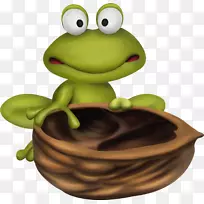 青蛙-卡通可爱的绿色小青蛙画