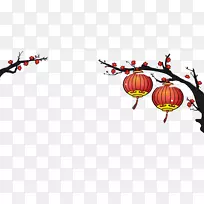 农历新年传统节日u5b88u5c81插画-梅花灯庆祝农历新年