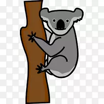 考拉大熊猫熊可爱剪贴画-爬树考拉