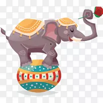 马戏团大象插图-泰国象