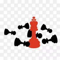 象棋跳棋.棋类游戏-黑棋和红棋素材
