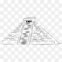 绘制黑白金字塔素描