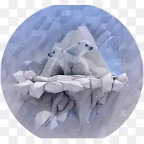 低聚三维计算机图形插图.北极熊插图
