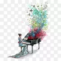 大钢琴彩绘-免墨钢琴