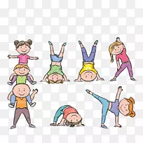 体育锻炼儿童插图体操-儿童做体操