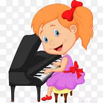 演奏者钢琴剪辑艺术-女孩独自弹奏钢琴
