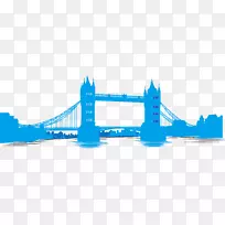 伦敦桥塔伦敦塔桥千禧桥伦敦大本蓝剪影伦敦塔桥载体