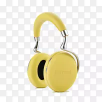 消除噪音耳机蓝牙耳机无线.简单黄色耳机