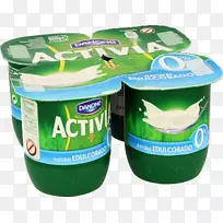 牛奶冷冻酸奶早餐Activia-四瓶绿色酸奶瓶