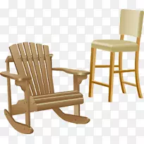 桌子家具，甲板椅，沙发，木.摇椅，png元件