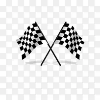 赛车旗夹艺术-创意黑白格旗
