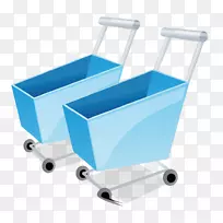 购物车购物中心图标-蓝色购物车材料