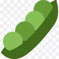 豌豆豆类素食美食图标-打开绿色豌豆荚