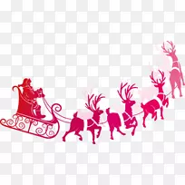 圣诞老人驯鹿鲁道夫圣诞老人驯鹿剪贴画圣诞老人骑雪橇