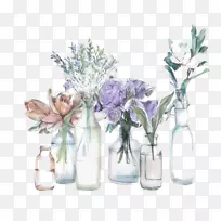 花瓶-水彩画花瓶