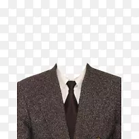 西装领带正式穿着男士灰色西服