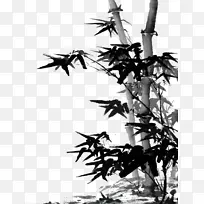 水墨画平面设计.竹子