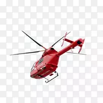 直升机飞行飞机-大型红色飞行直升机