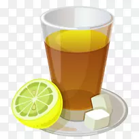 冰茶绿茶甜茶夹艺术卡通柠檬