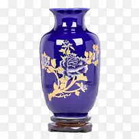 景德镇花瓶陶瓷瓶-蓝葫芦