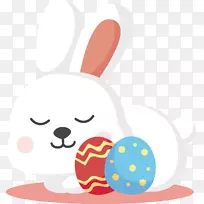 复活节兔白兔复活节彩蛋插图-复活节白兔设计