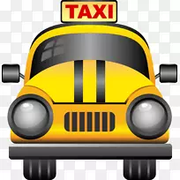 出租车旅游图标设计图标.黄色出租车手绘抽象图案