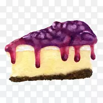 芝士蛋糕蓝莓派夹艺术蓝莓蛋糕三角