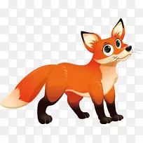 免版税卡通插图-可爱棕狐