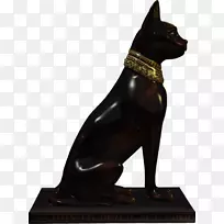 埃及毛雕黑猫-埃及黑猫雕塑