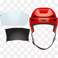 摄影头盔插图.红色头盔