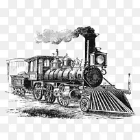 火车轨道运输旧运输蒸汽机车剪贴画
