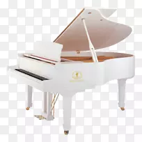 广州珠江大钢琴声吉他乐器-白色钢琴