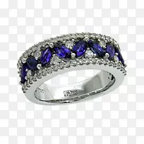 紫水晶戒指蓝宝石珠宝钻石创意蓝宝石戒指镶嵌