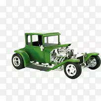 汽车玩具剪贴画-绿色古典汽车