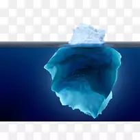 南极浅蓝冰山水下-蓝色水下冰山一角
