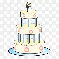 婚礼蛋糕层蛋糕生日蛋糕巧克力蛋糕剪贴画三层婚礼蛋糕白色卡通