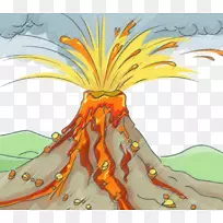 火山火山灰xc 9喷发火山画熔岩蜡笔式火山喷发