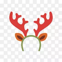 鲁道夫驯鹿圣诞老人-材料卡通驯鹿头巾