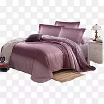 床框床被褥紫色床