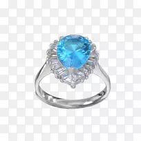 蓝宝石戒指钻石u9996u98fe身穿珠宝.彩绘卡通戒指