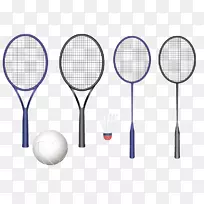 网球拍，羽毛球，网球拍，羽毛球拍