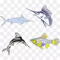鱼类插图-卡通鱼
