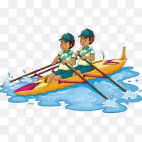 划艇剪贴画-男子双人划艇比赛
